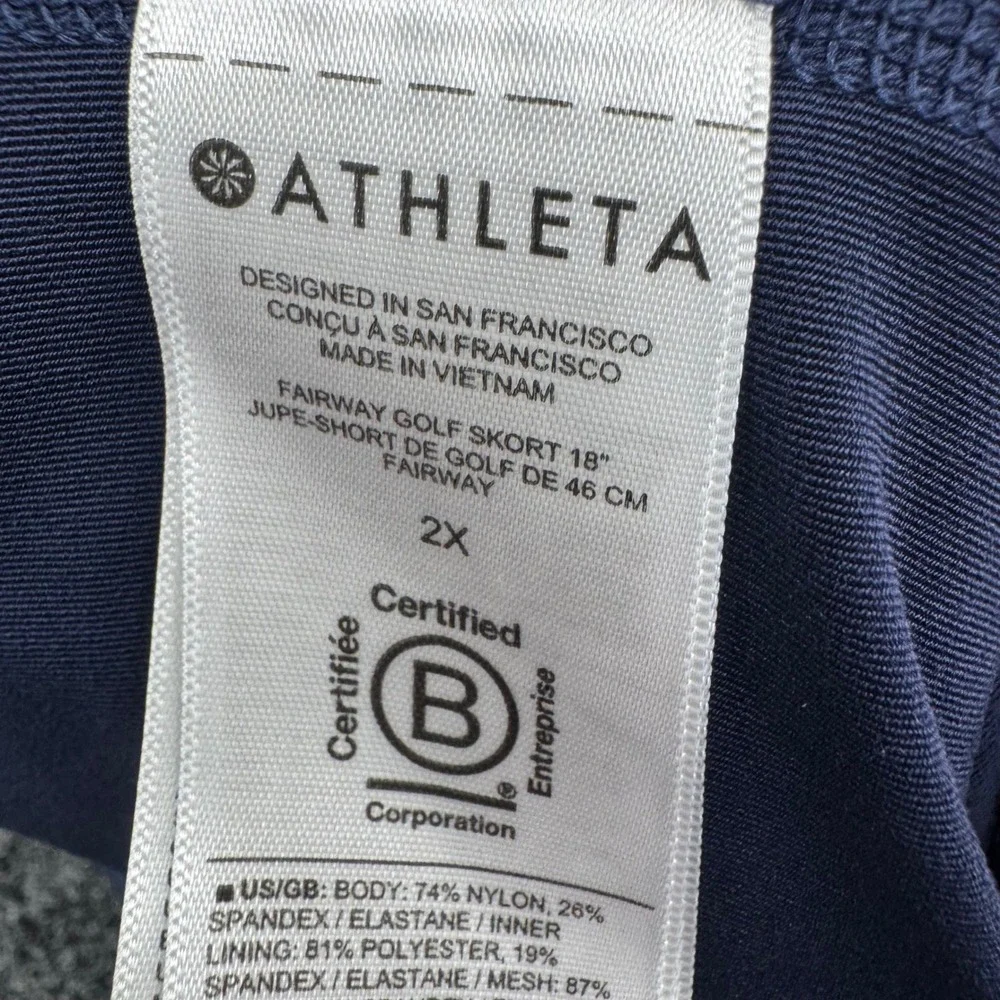 Athleta Fairway Golf Skort 18 Navy Blue Activewear Skirt Plus Size 2X
